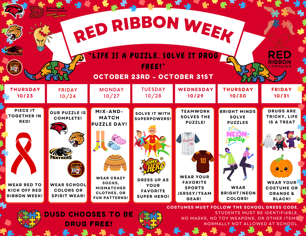 Red Ribbon Week Dress Up Days