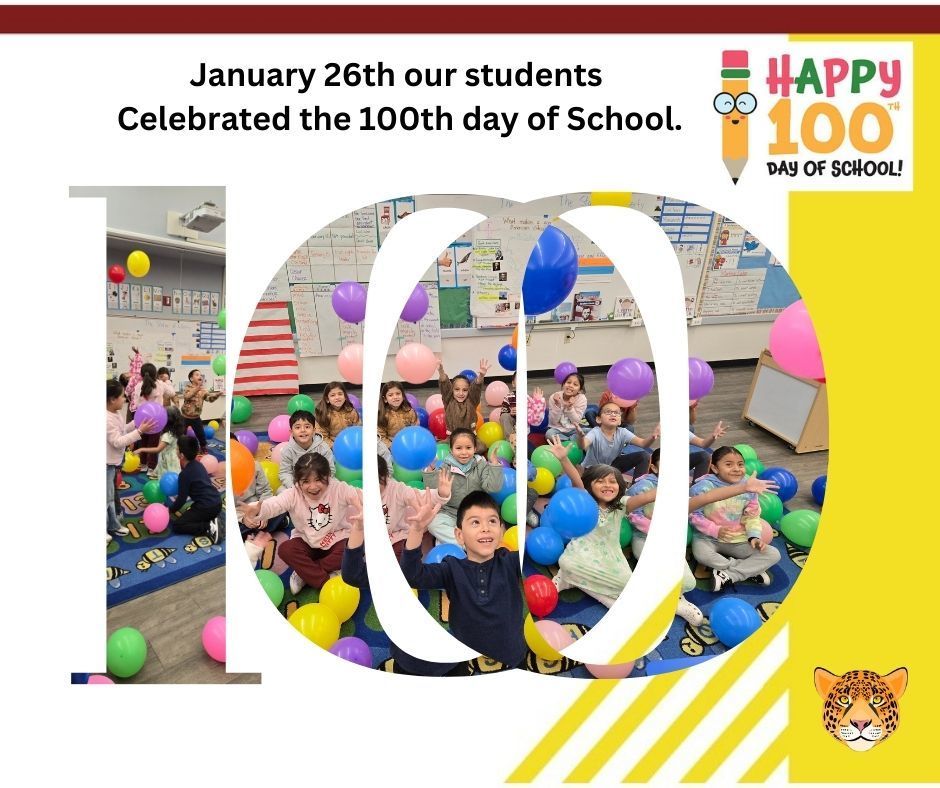 Harmony Jaguars Celebrating 100 days of school January 26, 2026!