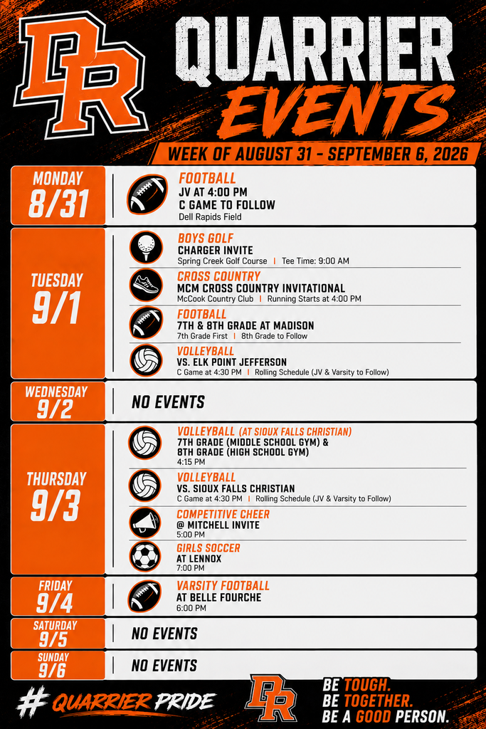 8-31 - 9-6 Quarrier Events