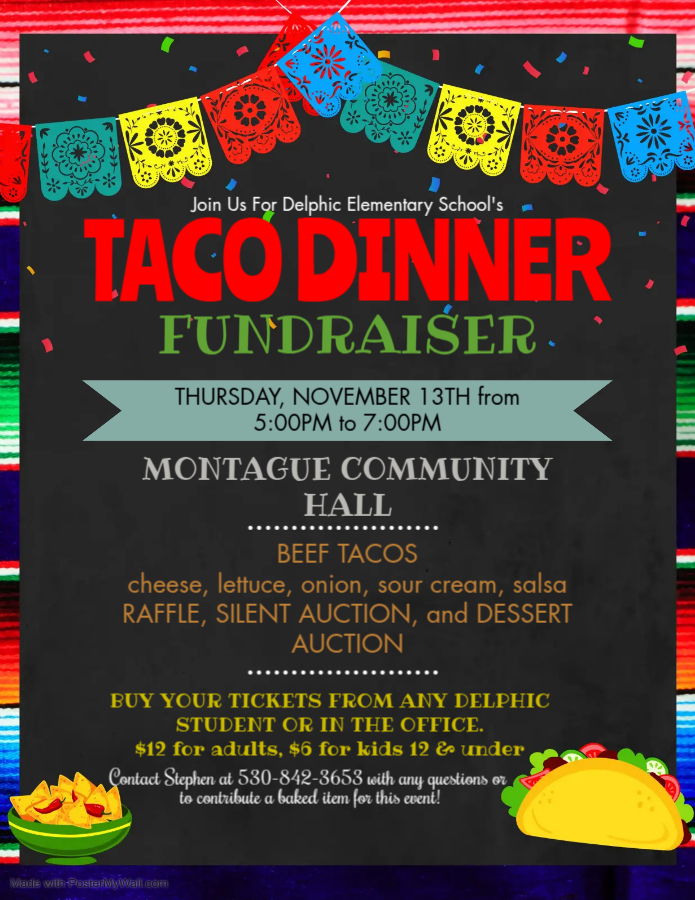 Taco Dinner Fundraiser flyer