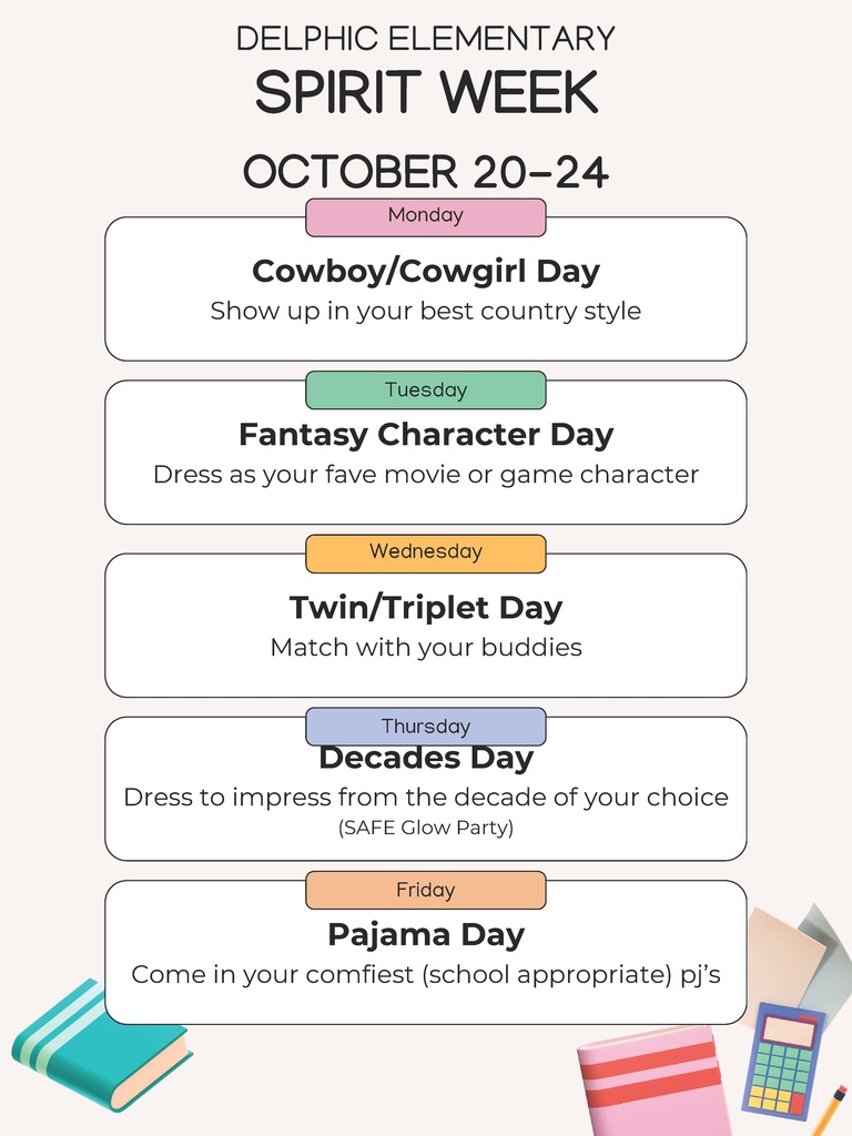 Spirit Week Dress Up Days