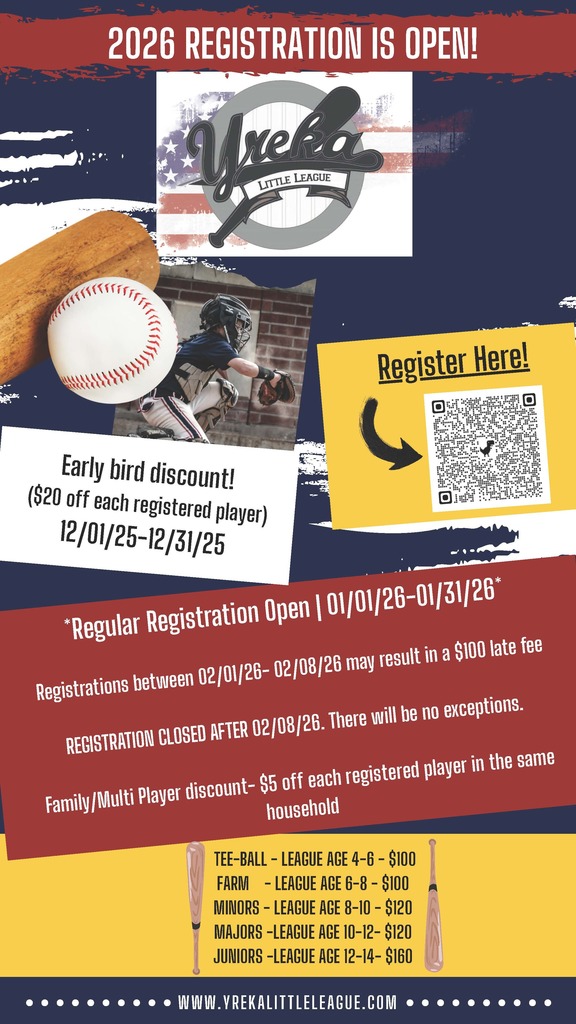 Yreka Little League Registration Flyer