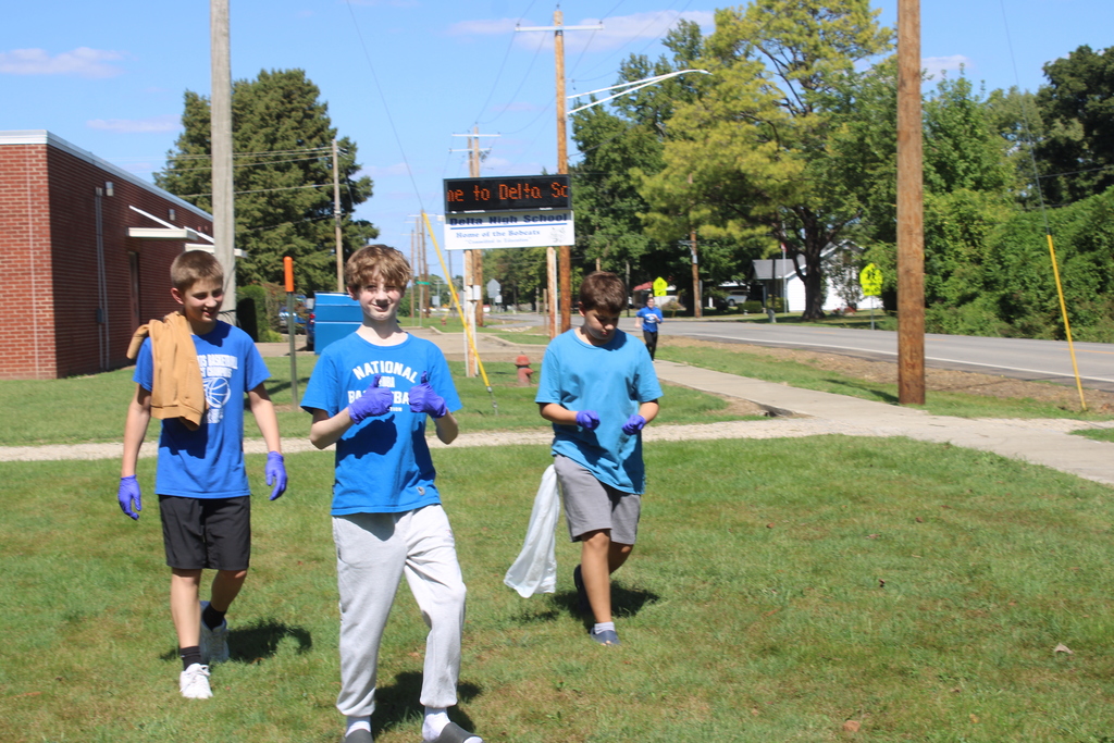 JH Boys Picking up Trash