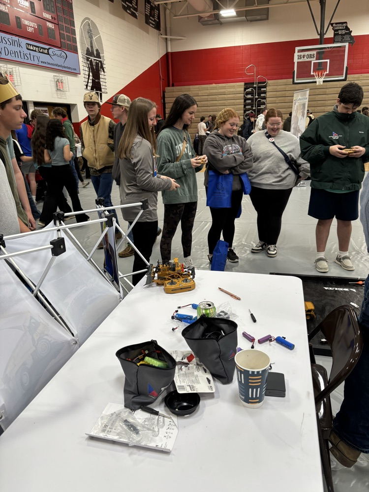 DHS students taking part in the Delta Companies interactive demonstration.