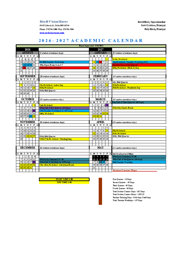 26-27 School Calendar