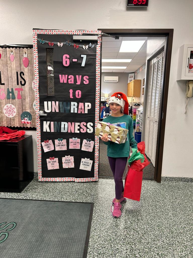 Student leaders carrying gifts for nursing home residents