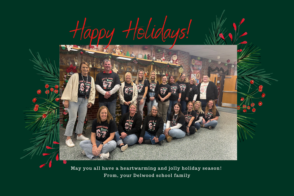 Happy Holidays card with staff photo