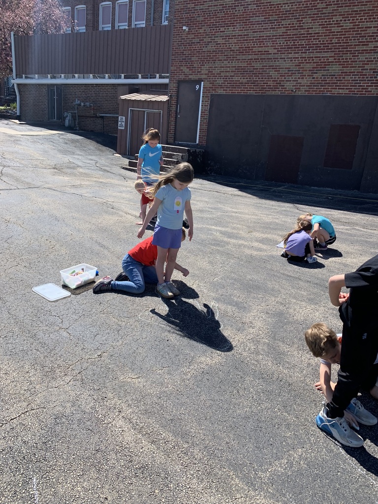 1st grade exploring their shadows in STEM