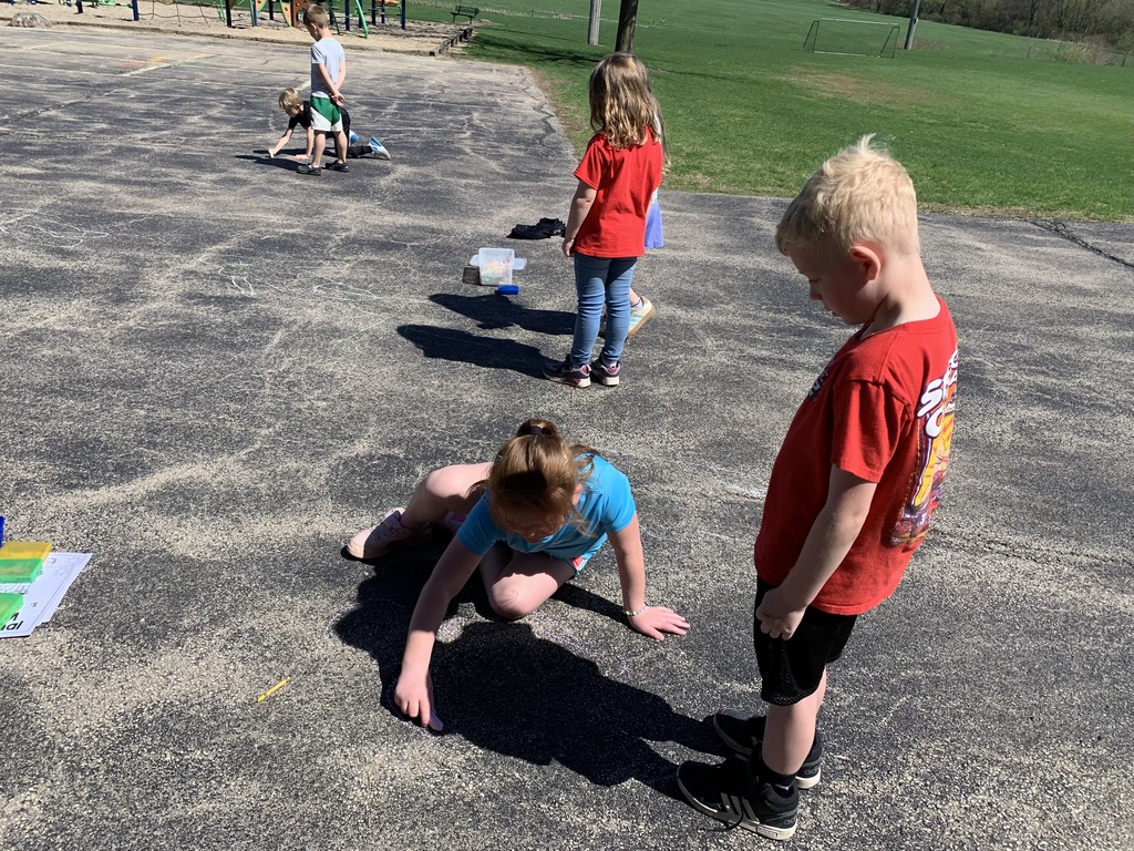 1st grade exploring their shadows in STEM