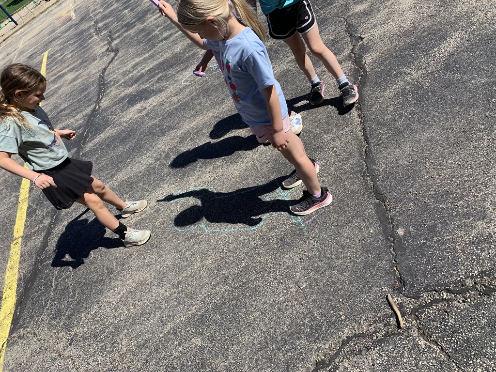 1st grade exploring their shadows in STEM