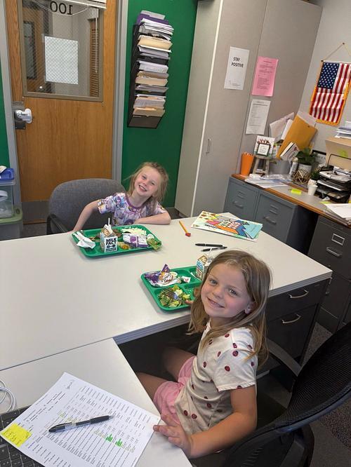 Principal Blake with her lunch friend