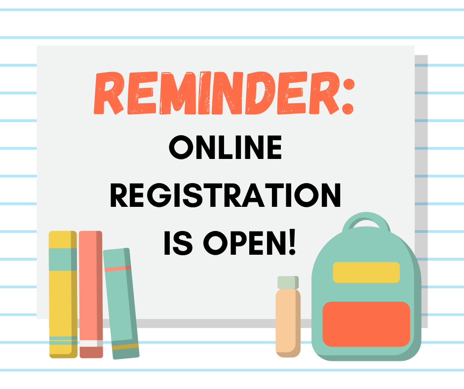 Reminder - online registration is open