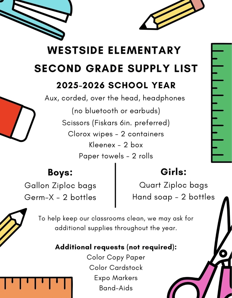 Second Grade Supply List