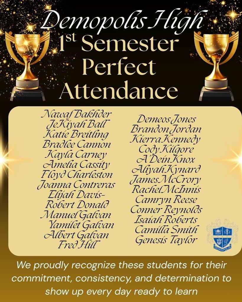 1st Semester Perfect Attendance