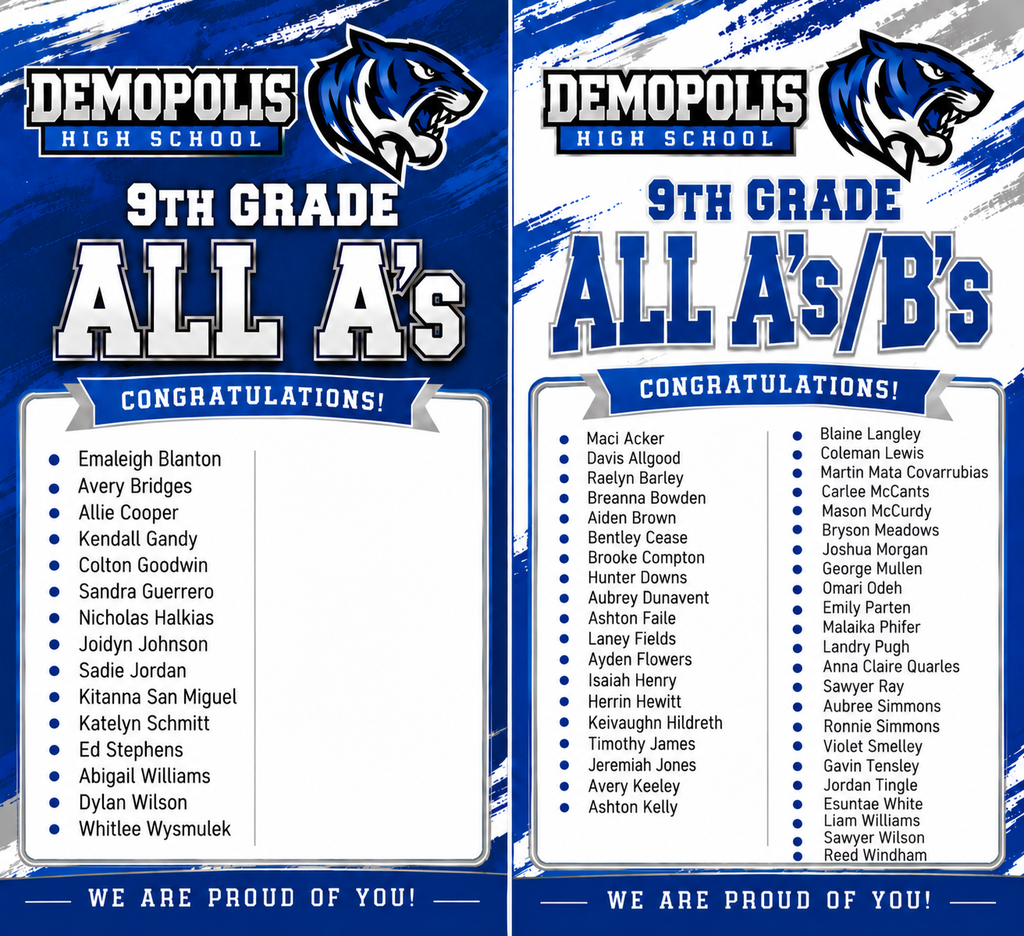 Honor Roll 9th Grade