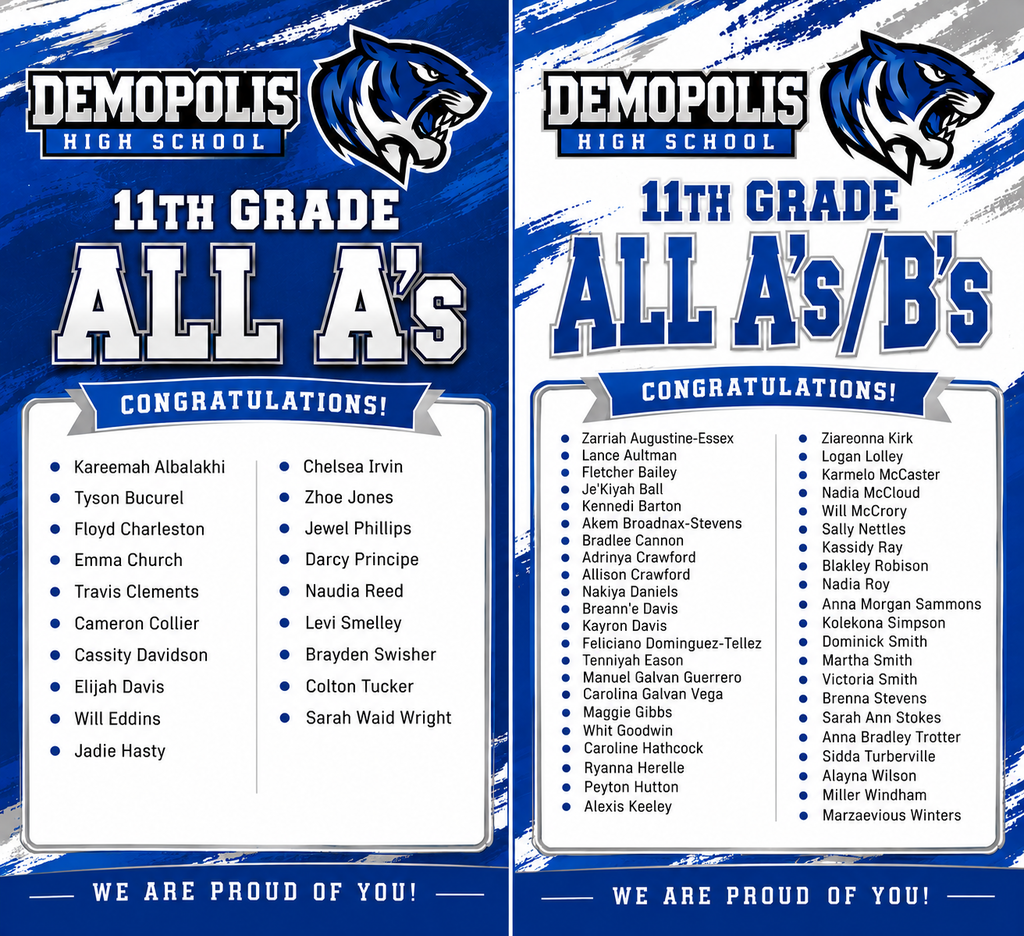 Honor Roll 11th Grade