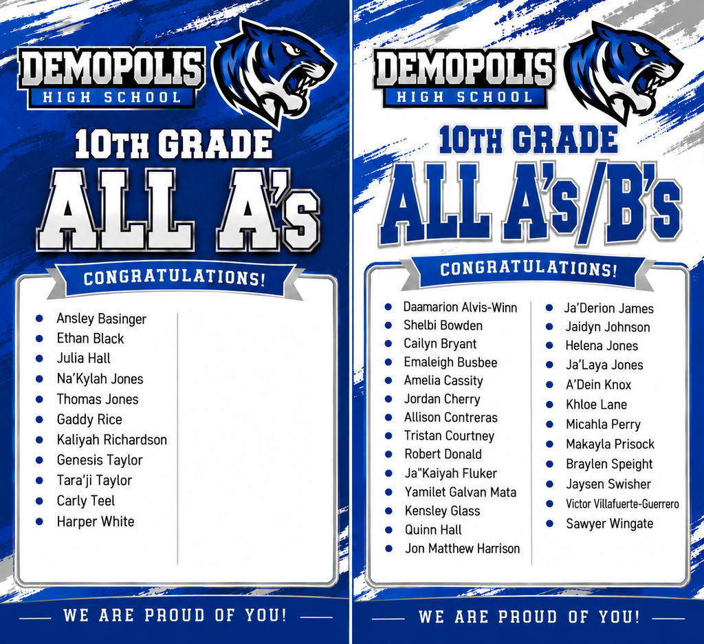 Honor Roll 10th grade