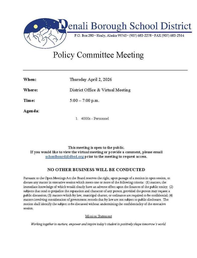 April Policy Committee Meeting