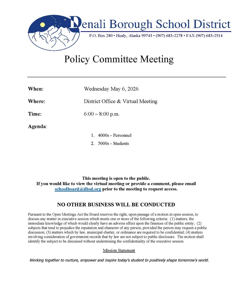 Policy Committee Meeting Notice