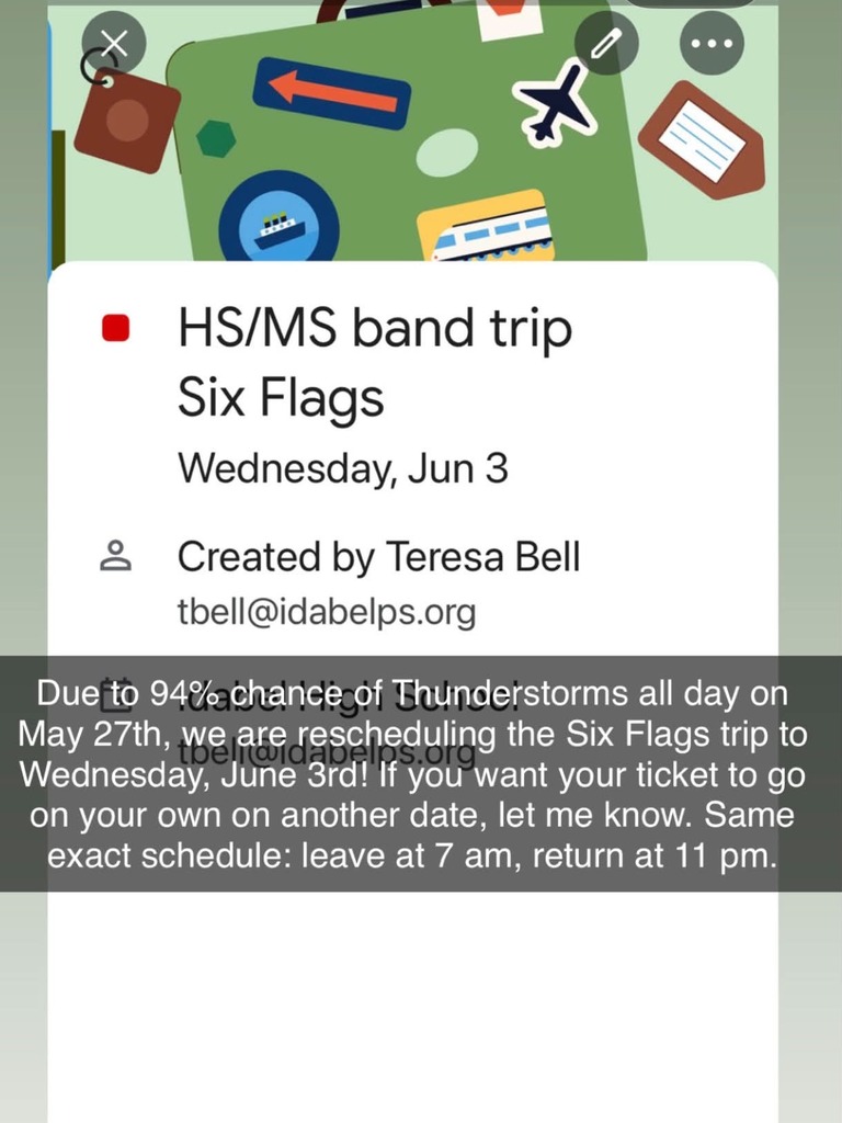 Band trip reschedule