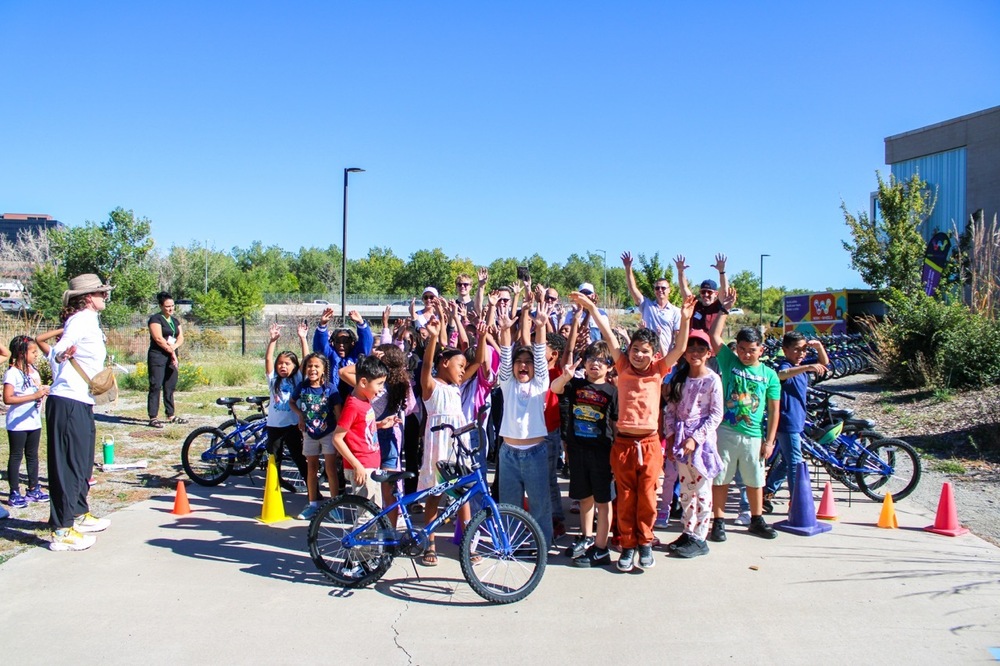 Second grade class celebrating