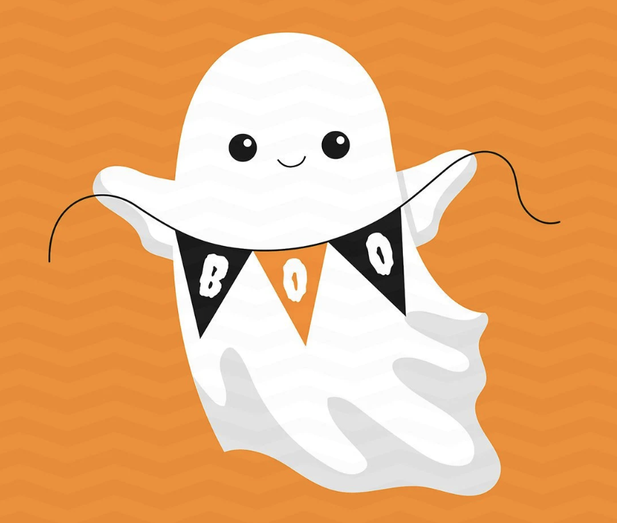 Ghost holding a BOO