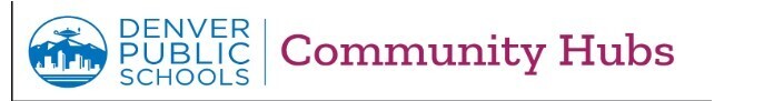 Denver Public Schools (blue) Community Hubs (purple)