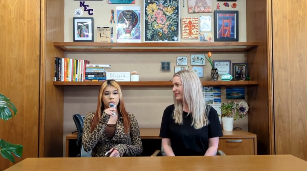 Thumbnail of youtube video; student and principal sitting at a desk