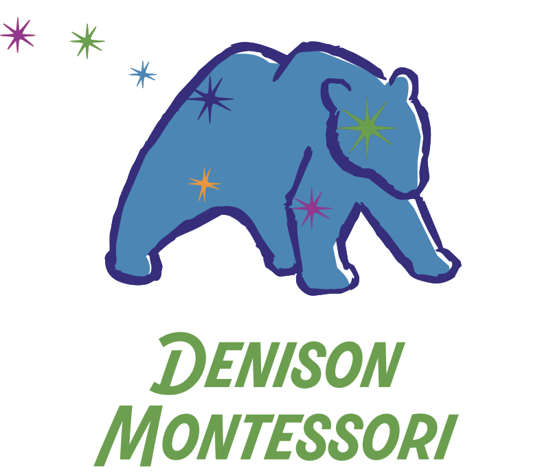 Denison Montessori logo with a blue bear, the big dipper constellation, and the school name.  