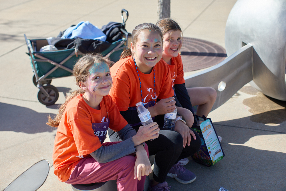3 FEMALE STUDENTS AFTER 5K RACE FOR GIRLS ON THE RUN