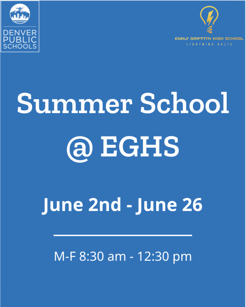 Summer School Dates June 2nd - June 26 M-F 8:30 am-12:30 pm
