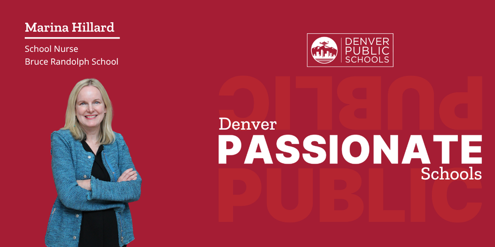 Graphic reading "Denver Passionate Schools" with picture of Marina Hillard