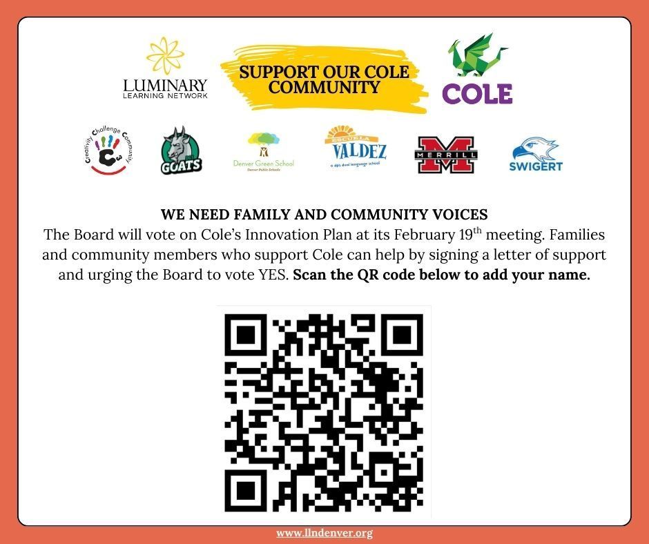 Flyer asking for votes and QR code to access the link