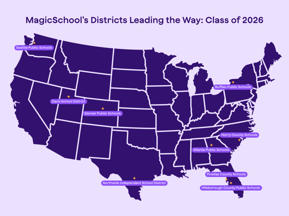 MagicSchool's Districts Leading the Way map