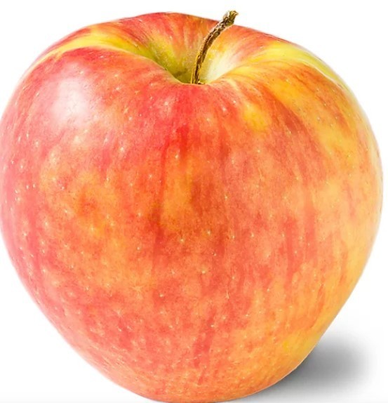 One whole red apple