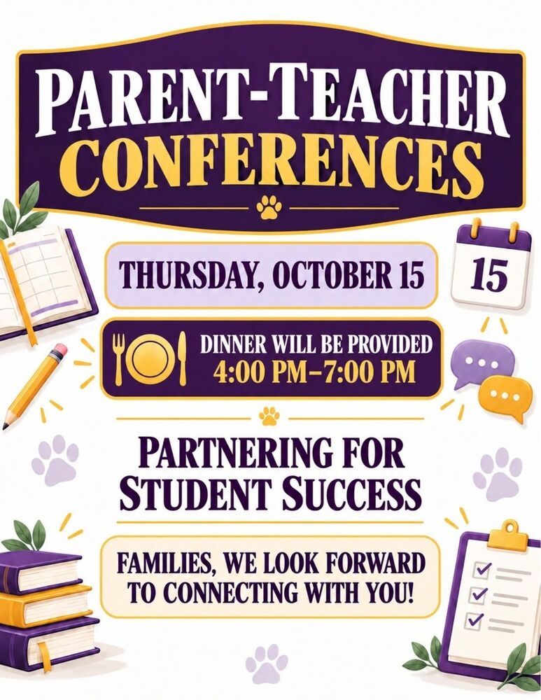  Prep is hosting parent-teacher conferences today Oct 15 4:00 PM to 7:00 PM. Dinner will be served for everyone attending. We look forward to seeing you there.