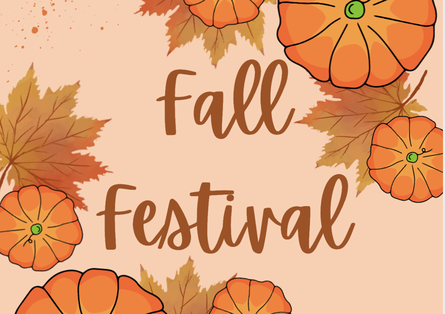 Fall festival cover image with pumpkins and leaves