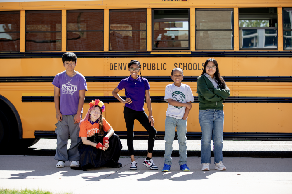 students posing