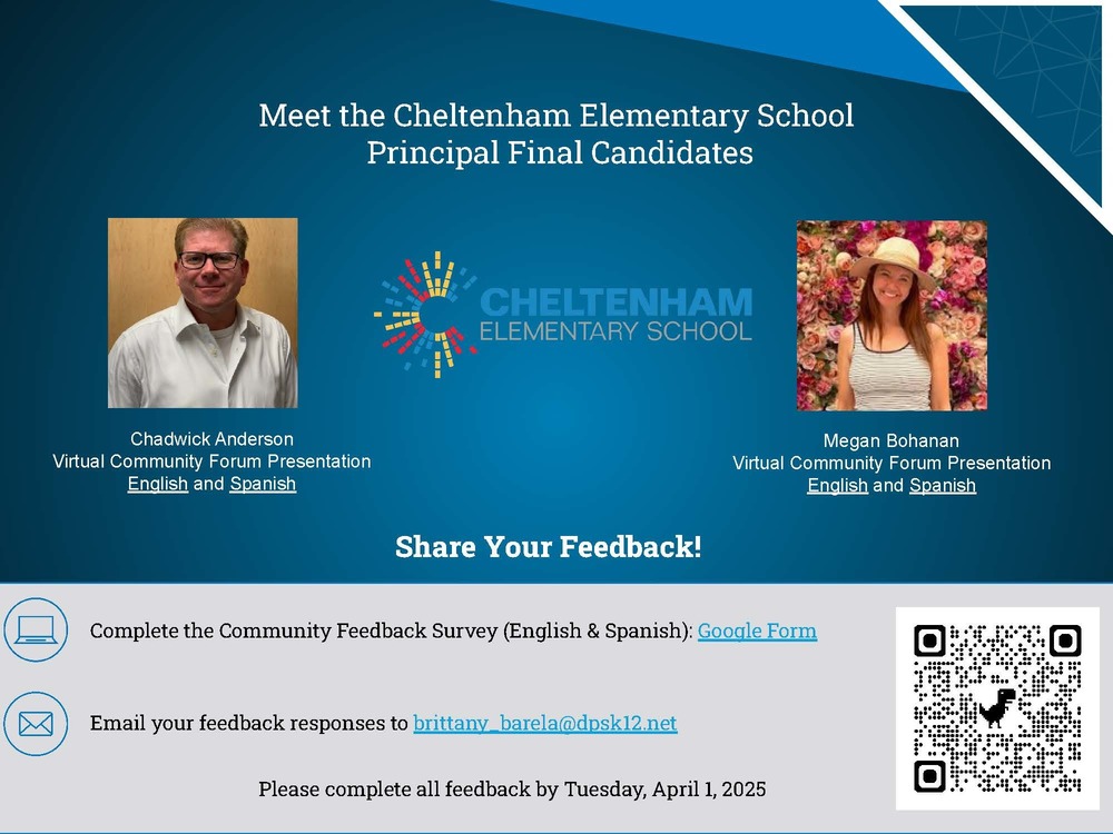 Meet the principal final candidates flyer