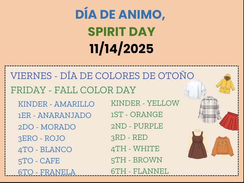 Spirit Day 11/14/2025 & Spirit Week 11/17