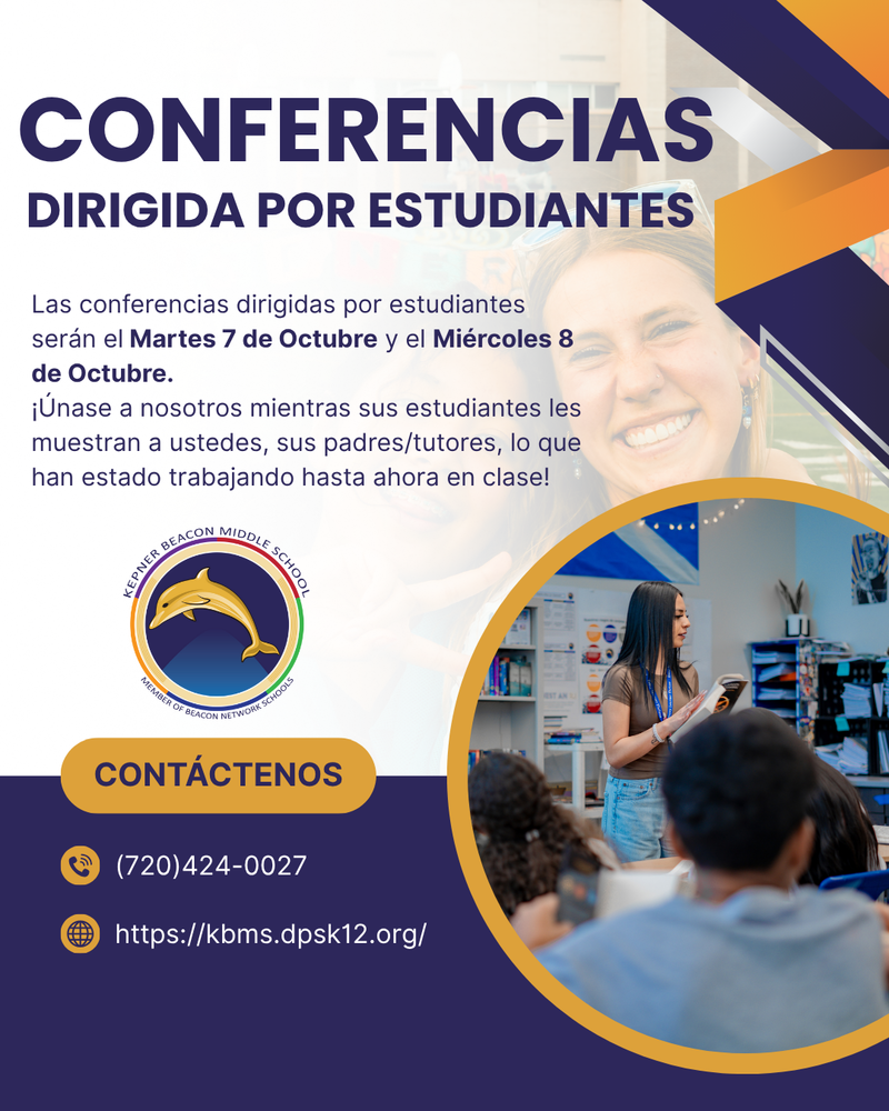 En nuestras conferencias dirigidas por los estudiantes, los estudiantes, maestros y familias se reúnen para conversar sobre el progreso del estudiante. Los estudiantes comparten su portafolio de trabajos para facilitar toda la reunión.