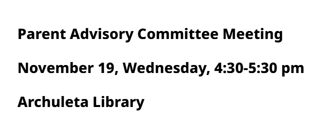 Archuleta  Parent Advisory Committee Meeting (PAC) 2025-26 >