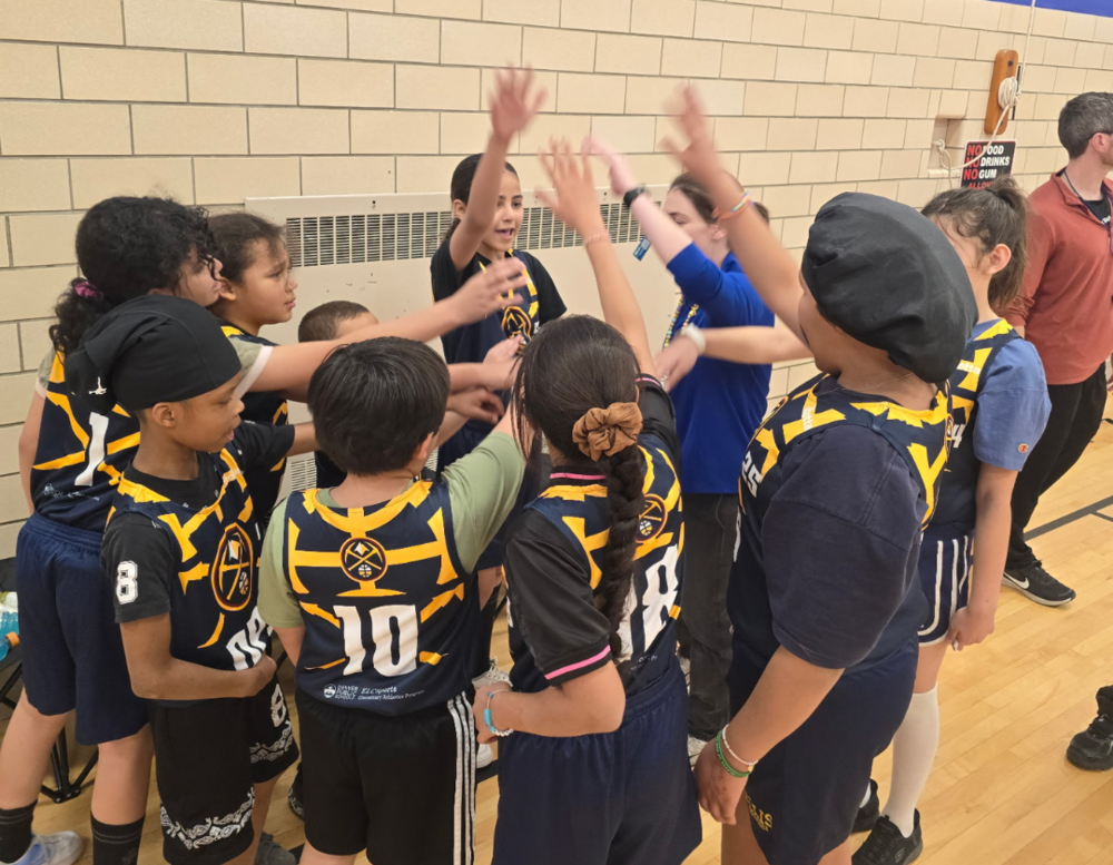 Ellis basketball huddle