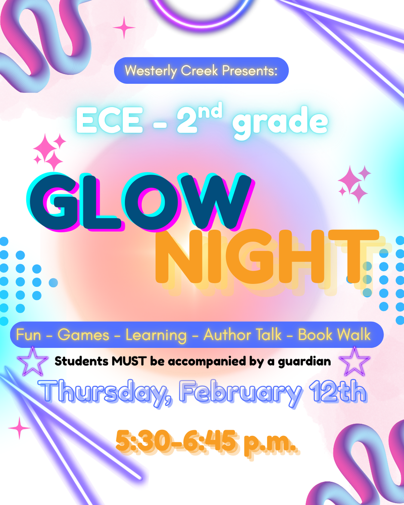 glow night 2/12 5:30-6:45pm