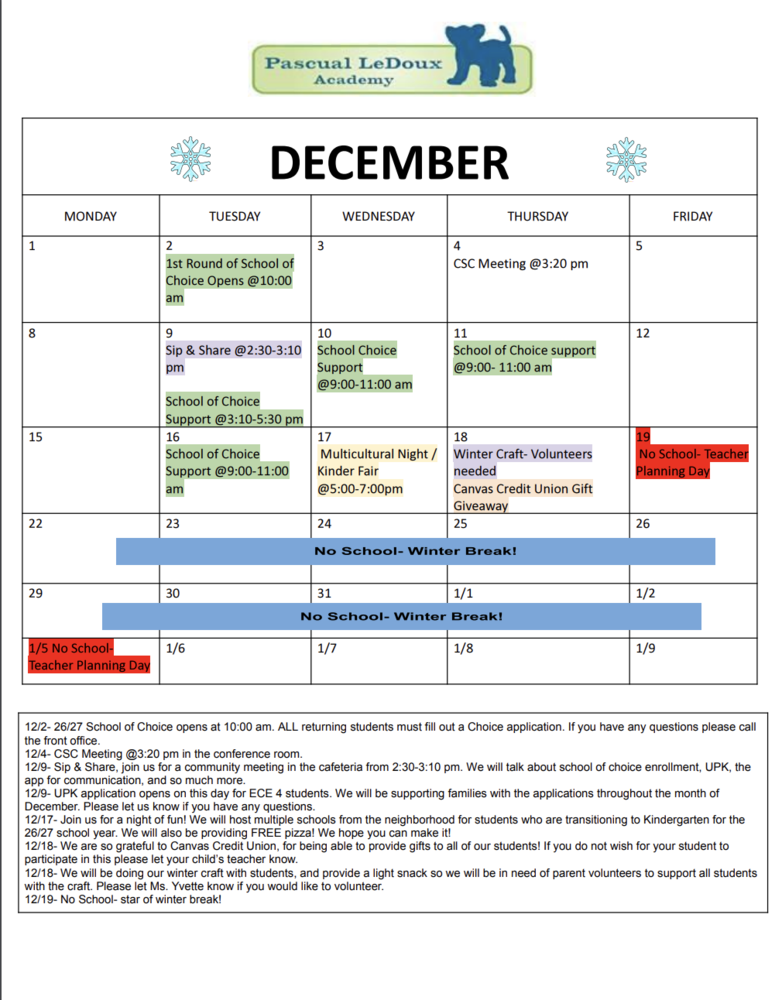 December Calendar