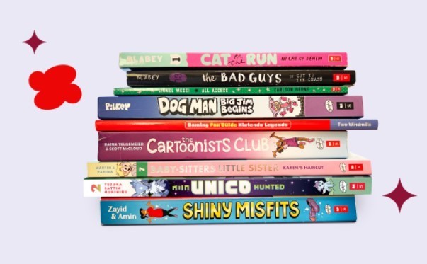 A stack of children's chapter books