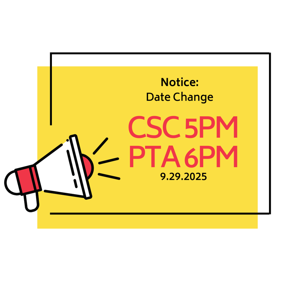 date change - 9/29 csc and pta meetings
