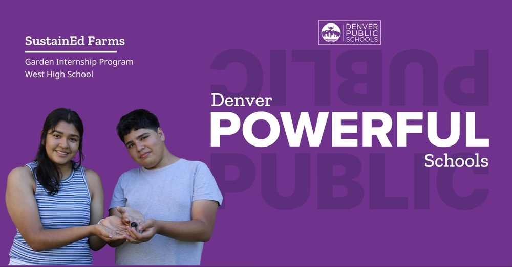 Graphic reading "Denver Powerful Schools" with picture of students