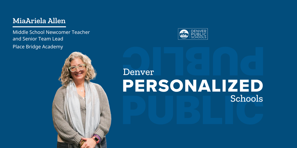 Graphic reading "Denver Personalized Schools" with picture of MiaAriela Allen