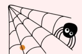 cartoon spider on a web
